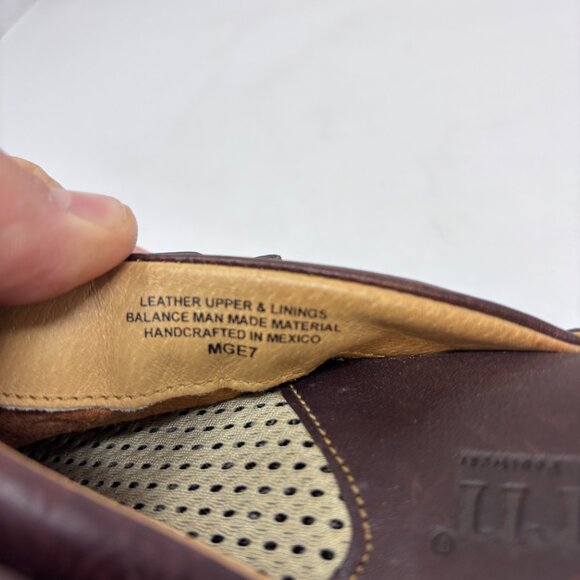 Born Brown Leather slip-on clog mule wedge shoes Woman's size 7 - Picture 6 of 16